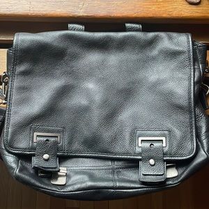 Banana Republic Leather Briefcase Black